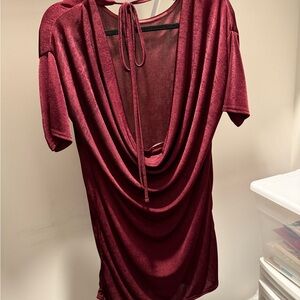 Missguided Burgundy Backless Dress